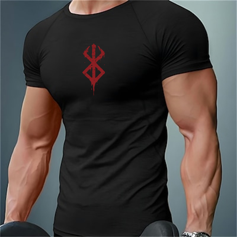 T Shirt Dry Fit - 남성용 프린트 컴프레션 셔츠 여름 반팔