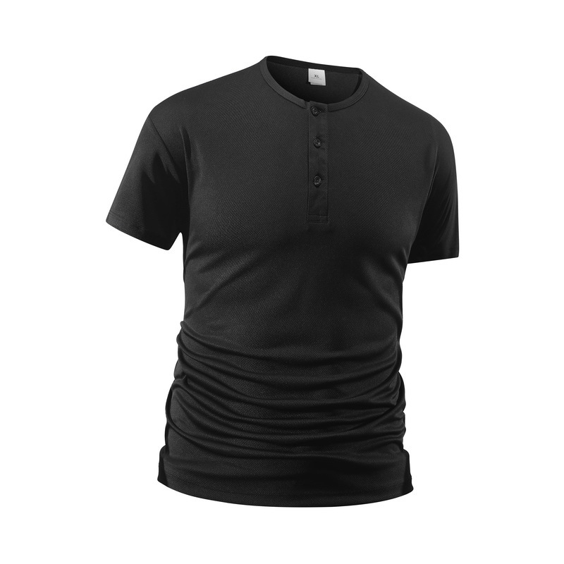 여름 남성용 단색 피트니스 캐주얼 메쉬 헨리넥 셔츠 반 - T Shirt Dry Fit 리뷰 및 가격